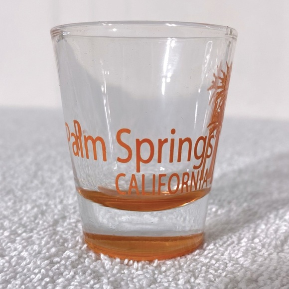 Vintage Clear Glass Palm Springs Souvenir Shot Glass - Picture 1 of 7